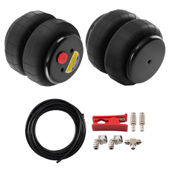 Pair 2500 lb 1/2\\"npt Single Port Air Suspension Bags + Air Line + Air Fitting