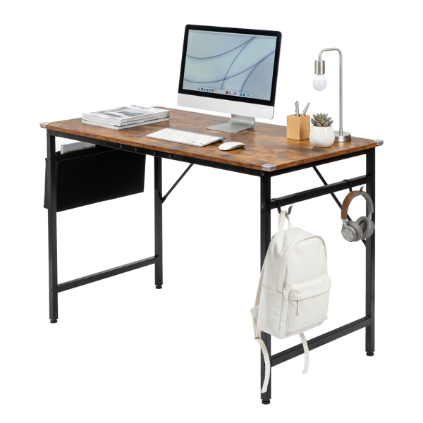 腐木色 SG016FD P2刨花板+铁管 贴三胺+喷塑 120cm 截断款 电脑桌 带无纺布收纳-1