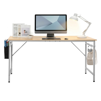 橡木色 SG001FD P2刨花板+铁管 贴三胺+喷塑 160cm 截断款 电脑桌 带无纺布收纳