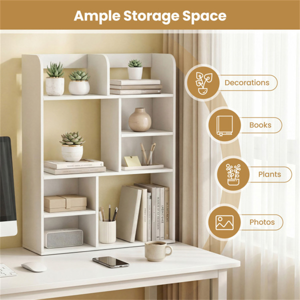 23.5×9×31.5英寸立式桌面储物架，坚固的中密度纤维板书桌，用于书籍装饰-6