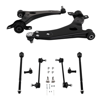 8pcs Front Lower Control Arms Tie Rods Suspension fit for 2006-2011 Ford Focus 2.0L