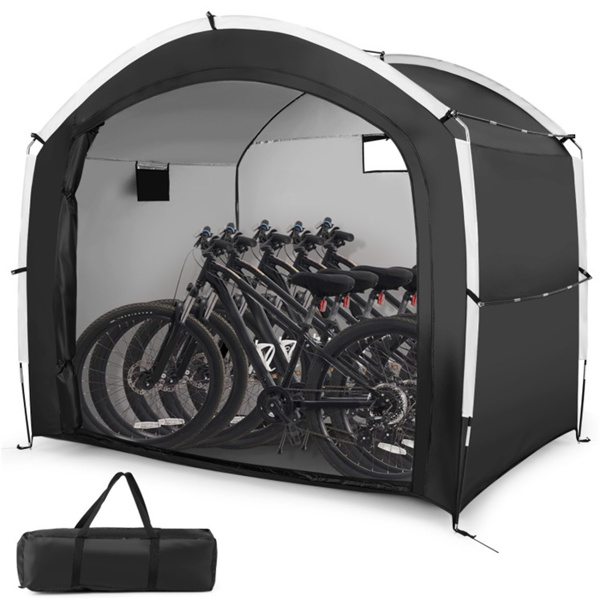 7.2×5.1×6英尺户外自行车存放棚帐篷防水自行车棚，可容纳5辆自行车-3