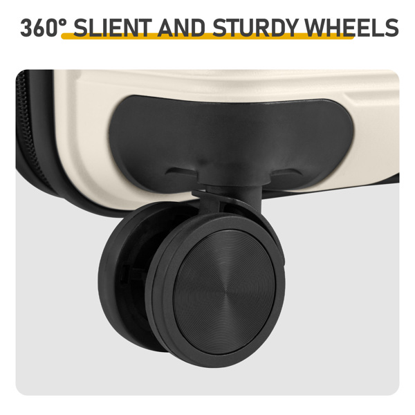 非TSA海关锁三合一 PP拉杆箱 20in 24in 28in PP 米白色-5