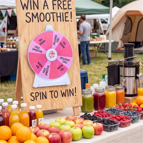 14槽可定制旋转奖轮，带可折叠支架，可重写桌面幸运轮-粉色-3