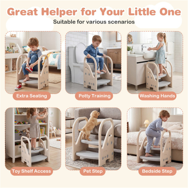可转换2步幼儿步凳多功能儿童梯子座椅，适用于厨房浴室-10