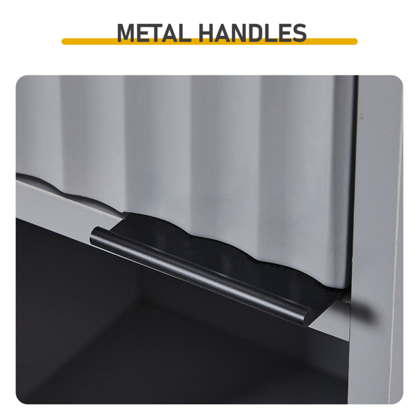 灰色 刨花板三胺贴面+密度板格栅吸塑 30*28*170cm 两门二搁架 浴室立柜-4