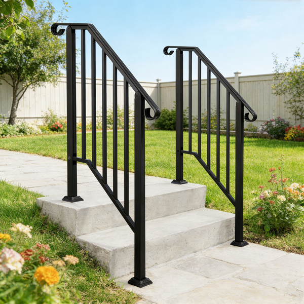  哑光黑色 2阶 庭院楼梯扶手 (82359152同款）-21