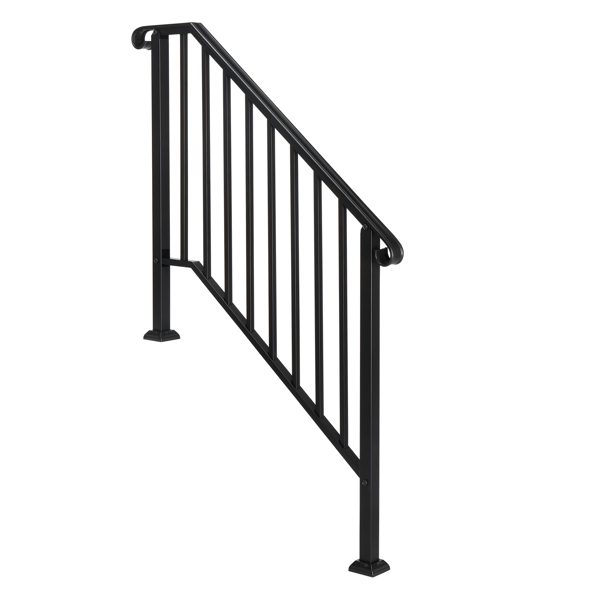 【同款编码：11384510  73142795】哑光黑色 3阶 庭院楼梯扶手-17