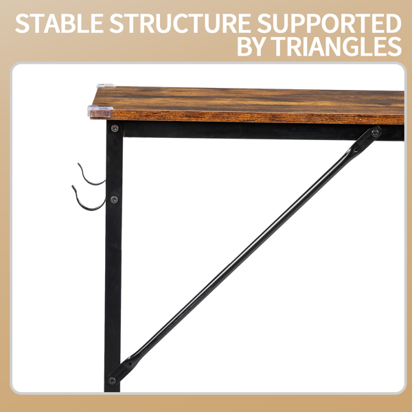 腐木色 SG016FD P2刨花板+铁管 贴三胺+喷塑 120cm 截断款 电脑桌 带无纺布收纳-8