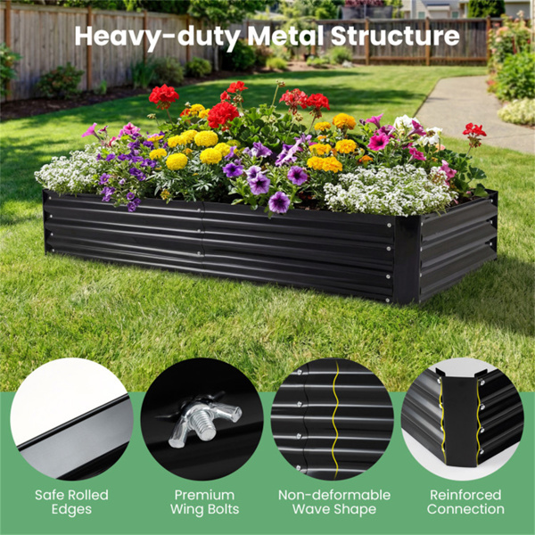 69英寸三合一迷你温室，带高架花园床镀锌钢花盆，带拉链窗户-9