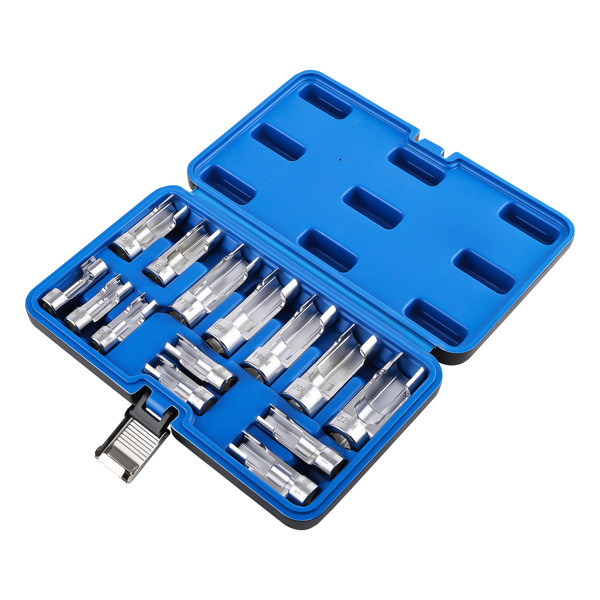 3/8" 1/2" Diesel Injector Fuel Line Socket Wrench Kit Metric 8mm-22mm Flare-3