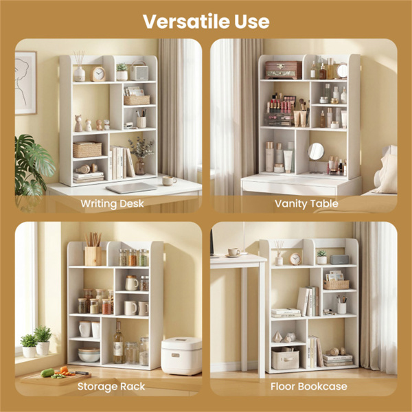 23.5×9×31.5英寸立式桌面储物架，坚固的中密度纤维板书桌，用于书籍装饰-9