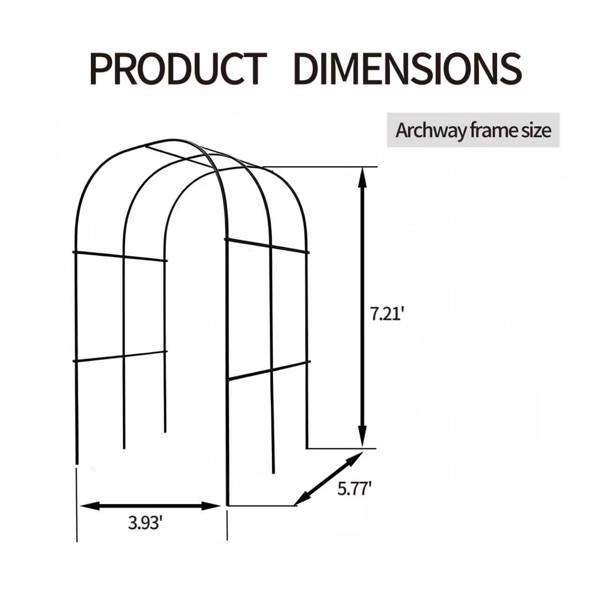 带拱形花架的抬高式花园床，2 个装金属种植箱，带花园拱门，户外花园种植箱，适用于攀援植物、蔬菜和花卉--不支持self-pick up且不支持指定仓库发货-4