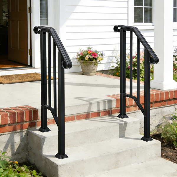 【同款编码：21862947  70638141】哑光黑色 1阶 庭院楼梯扶手-23