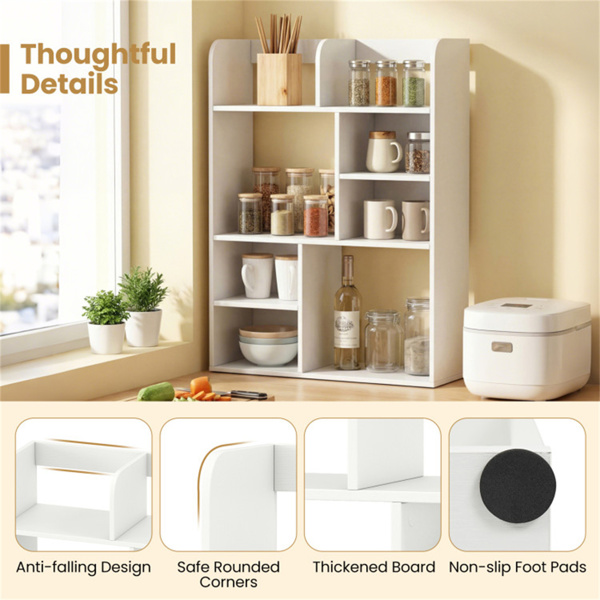 23.5×9×31.5英寸立式桌面储物架，坚固的中密度纤维板书桌，用于书籍装饰-8