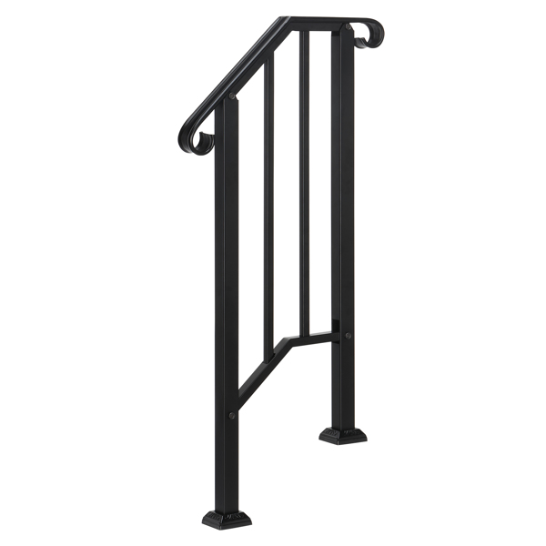 【同款编码：21862947  70638141】哑光黑色 1阶 庭院楼梯扶手-16