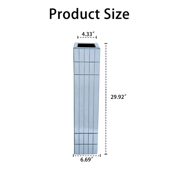 高落地花瓶，高 29.92 英寸（76 厘米），镜面落地花瓶，家居装饰，银色大号立方体花瓶，适合插干花，现代玻璃花瓶，客厅装饰--不支持self-pick up且不支持指定仓库发货-9