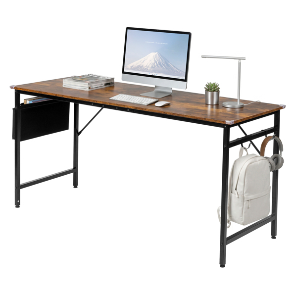 腐木色 SG016FD P2刨花板+铁管 贴三胺+喷塑 160cm 截断款 电脑桌 带无纺布收纳-1