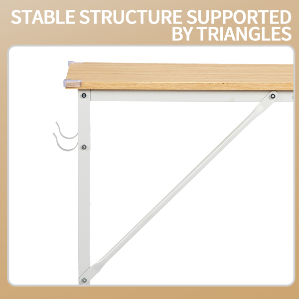 橡木色 SG001FD P2刨花板+铁管 贴三胺+喷塑 160cm 截断款 电脑桌 带无纺布收纳-8