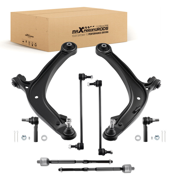 8x Front Lower Control Arms Sway Bar Links Tie Rods fit for 2011-2017 Honda Odyssey-6