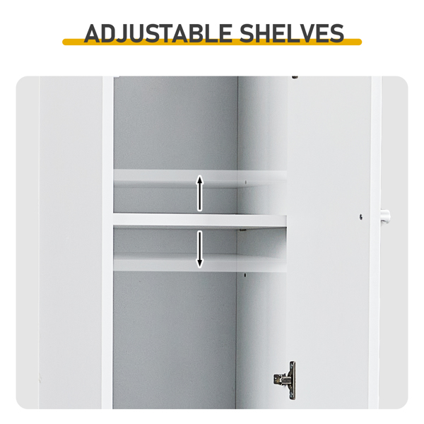 白色 刨花板三胺贴面 30*30*170cm 两门一抽一搁架 浴室立柜-5