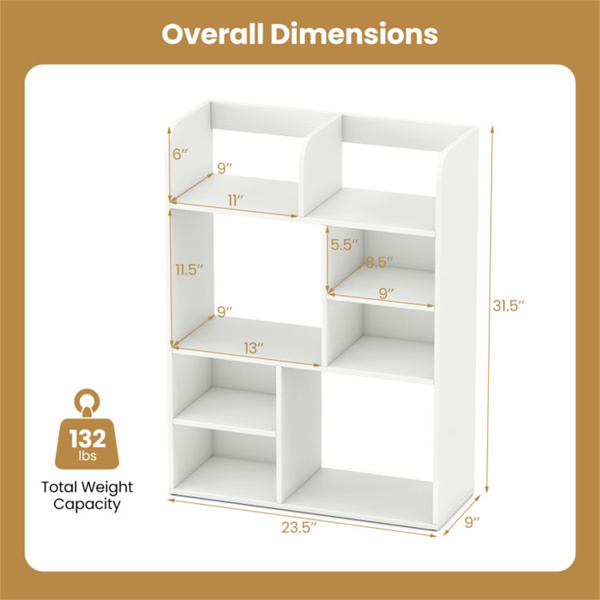 23.5×9×31.5英寸立式桌面储物架，坚固的中密度纤维板书桌，用于书籍装饰-2