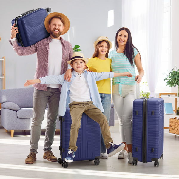 非TSA海关锁三合一 PP拉杆箱 20in 24in 28in PP 藏青色-15