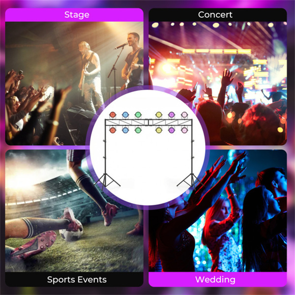 4.6–8.7英尺可折叠三脚架舞台灯架10高度可调节金属特拉斯，用于DJ婚礼音乐会-10