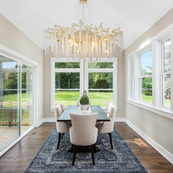 Golden Crystal Branch Chandelier Luxury Adjustable Lighting for Grand Entryways-5