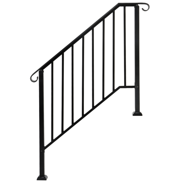 【同款编码：11384510  73142795】哑光黑色 3阶 庭院楼梯扶手-16