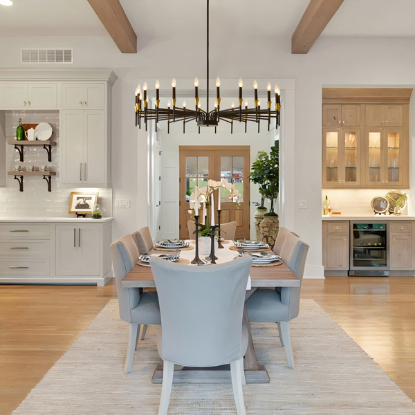 24-Light Black Gold Chandelier, 37.63" Modern Farmhouse Chandelier for Dining Room Over Table, Large Candle Chandelier for Living Room, Foyer-5