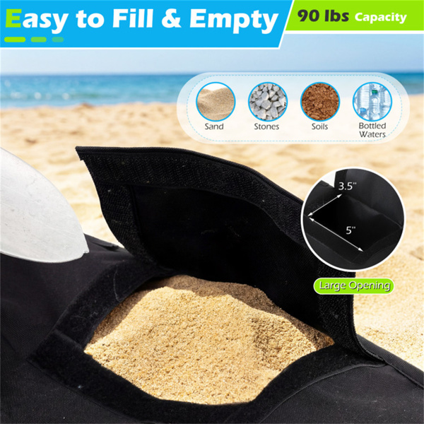 2件套90磅露台伞底座沙袋900D牛津防风雨配重袋，用于偏置悬臂伞-7