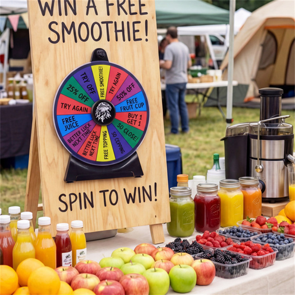 14槽可定制旋转奖轮，带可折叠支架，可重写桌面幸运轮-多色-6