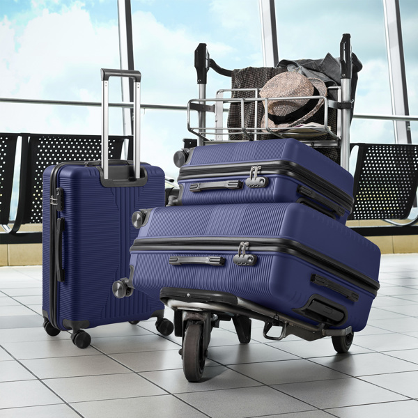 非TSA海关锁三合一 PP拉杆箱 20in 24in 28in PP 藏青色-17