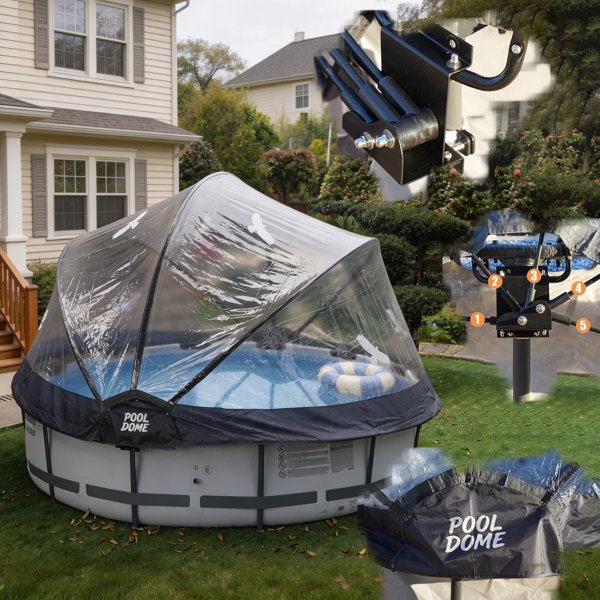 10英尺圆形多功能全天候泳池罩，适用于室外泳池，兼容清洁水和温水框架泳池--不支持self-pick up且不支持指定仓库发货-17