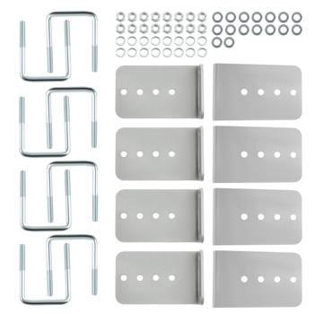 8PCS Galvanized L-Type Boat Trailer Bunk Brackets Set fit for 3 x 3 Crossmember