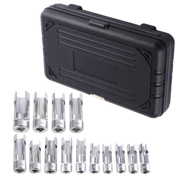 3/8\\" 1/2\\" Diesel Injector Fuel Line Socket Wrench Kit Metric 8mm-22mm Flare