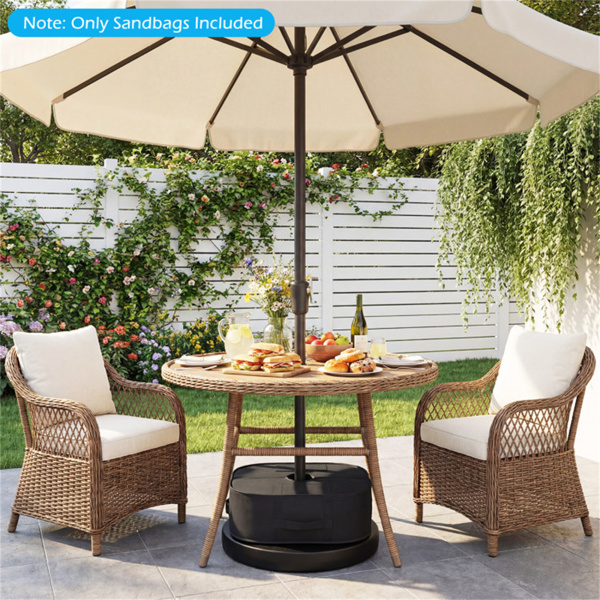 2件套90磅露台伞重量袋900D牛津防风雨沙袋，适用于悬臂式偏置伞-10