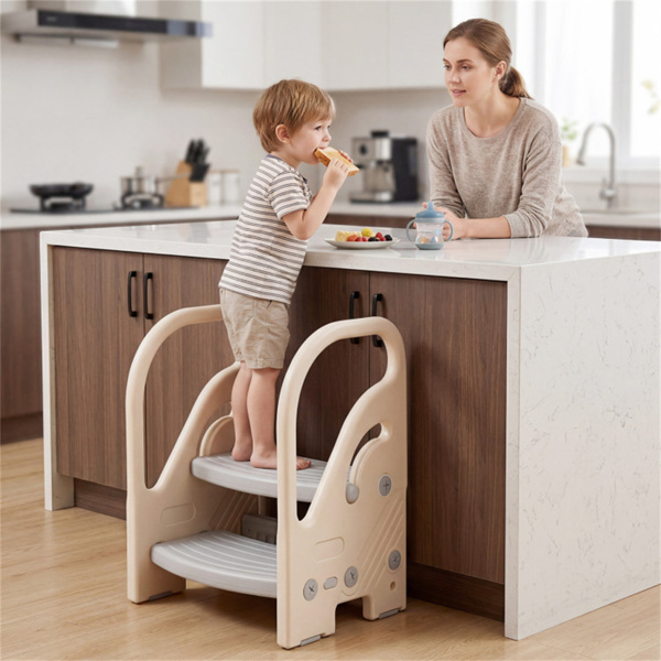可转换2步幼儿步凳多功能儿童梯子座椅，适用于厨房浴室-2