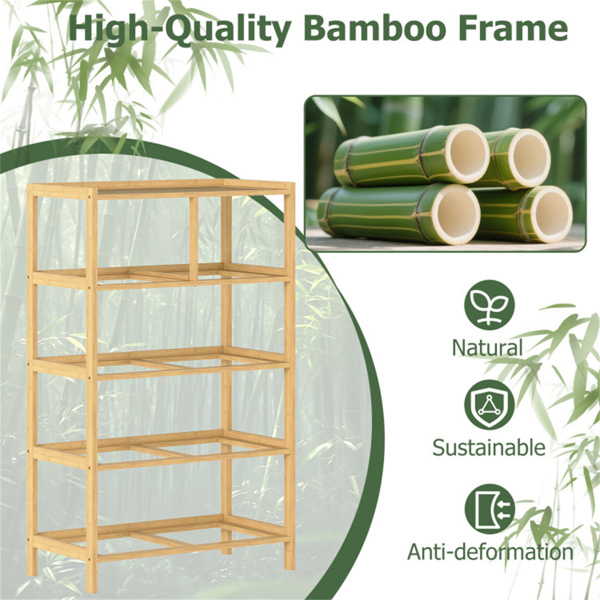 竹质5抽屉储物连衣裙，带防倾倒套件，适用于卧室、壁橱和客厅-10