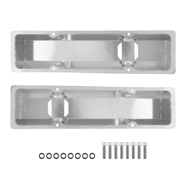 1pair Fabricated Aluminum Tall Valve Covers fit for Small Block Chevy 327 350 V8-6