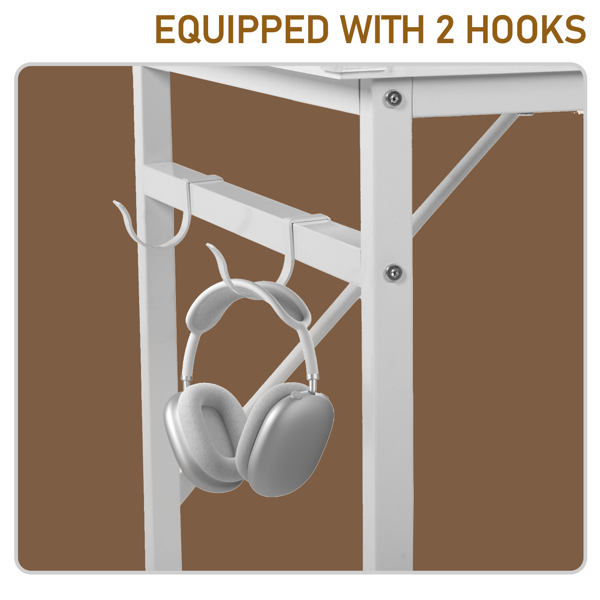 橡木色 SG001FD P2刨花板+铁管 贴三胺+喷塑 160cm 截断款 电脑桌 带无纺布收纳-4