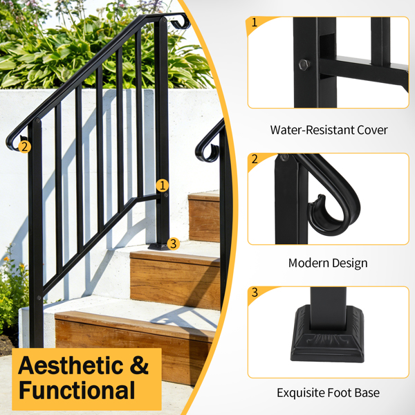 【同款编码：55022277  82359152】光黑色 2阶 庭院楼梯扶手-20