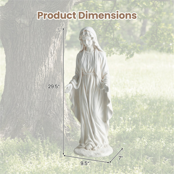 29.5“圣母玛利亚雕像户外庭院草坪手工宗教花园雕塑-6