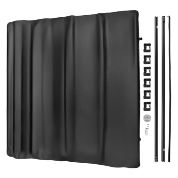 5.6ft/5.7ft Bed Soft Roll Up Tonneau Cover fit for Dodge Ram 1500 09-2025 W/LED Lamp