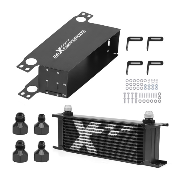 13 Row Aluminum Oil Cooler Universal 10AN Engine Transmission with Air Guide Kit-6