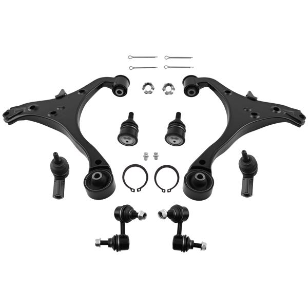 8pcs Front Lower Control Arms Sway Bar Tie Rods Kit fit for 2001-2005 Honda Civic EL-6