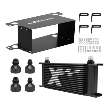 16-Row Universal Oil Cooler Kit AN10 fit for Automotive Installation Black