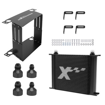 30 Row Aluminum Universal Transmission Oil Cooler AN10 with Complete Fitting Kit