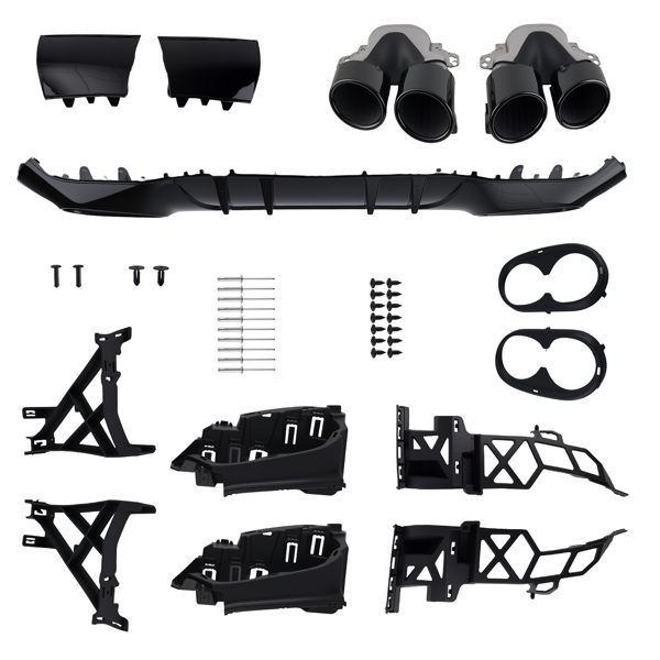 A45 Style fit for Mercedes A-Class W177 18-22 Rear Bumper Diffuser Lip Carbon Fiber-6